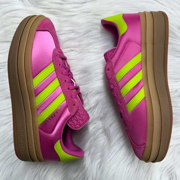 Adidas Gazelle Bold Slime Fuchsia Womens JI2705 NEW Multi Sz - Picture 3 of 5